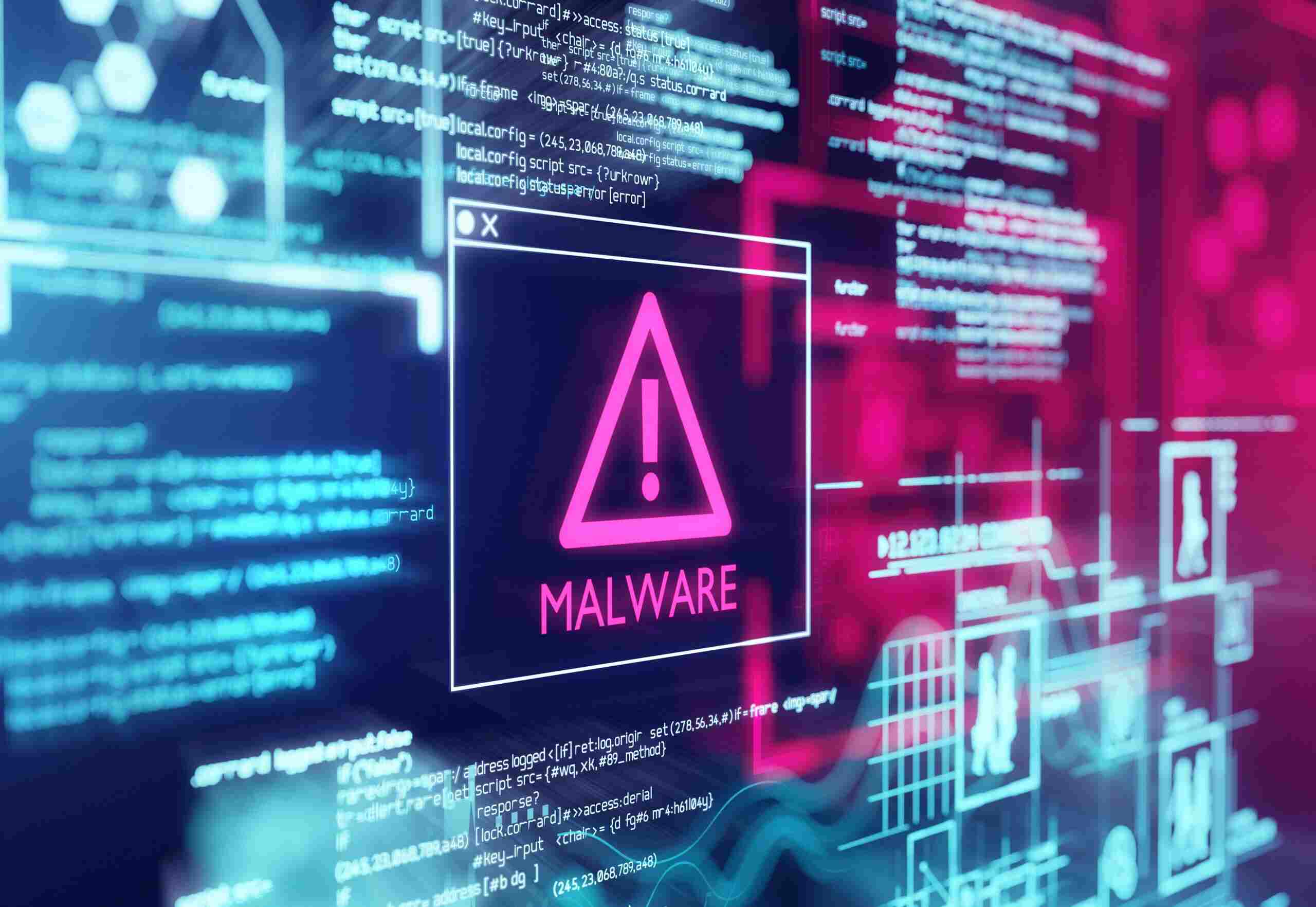 This image shows malware in Cybersecurity a type of software that is intentionally designed to infiltrate and damage computer systems, servers, or networks.